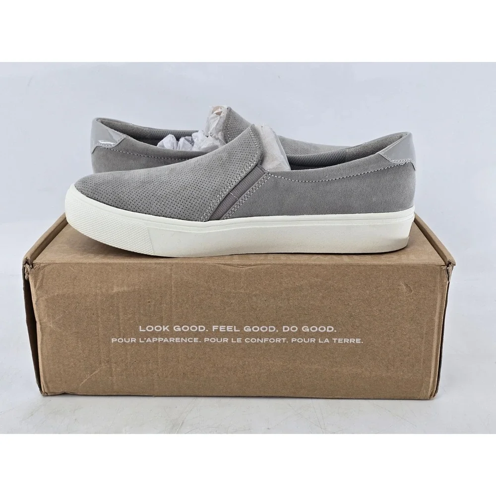 Dr. Scholl's Nova Slip On Sneakers Womens Size 8 Soft Grey Perforated - New
